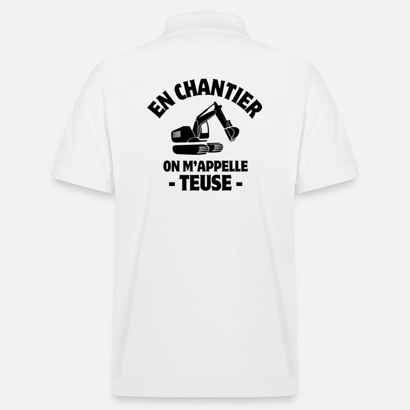 Bauleiter, Bagger, Baumaschine - Stanley/Stella Unisex Bio-Poloshirt PREPSTER - Weiß