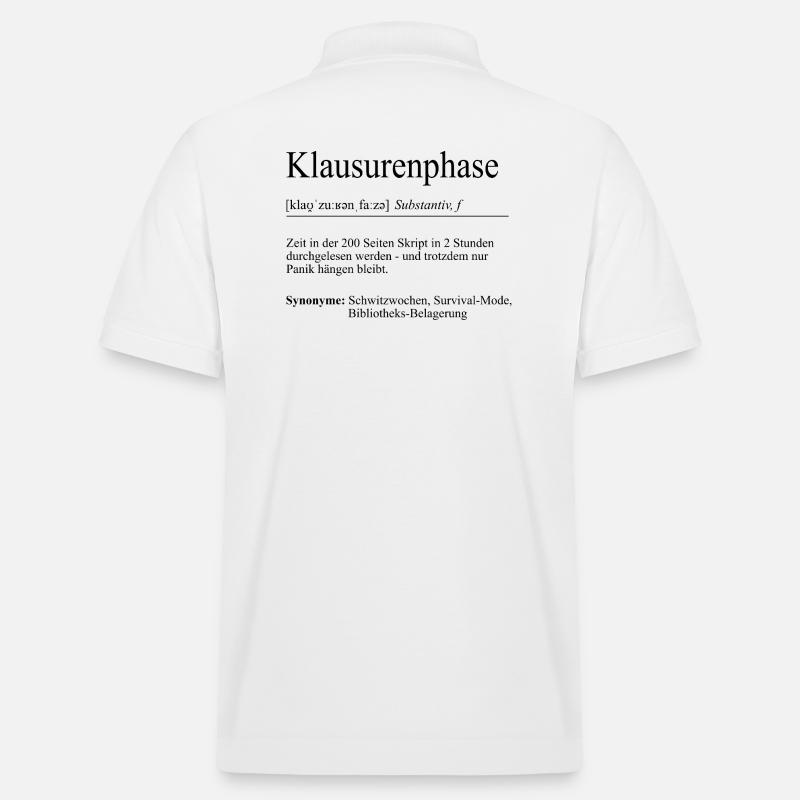 Unispruch « Phase d’examen » Cadeau, étudiants - Polo PREPSTER bio Stanley/Stella Unisexe - blanc