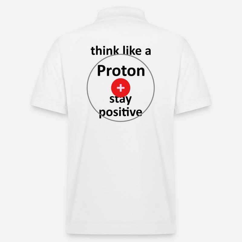 Unispruch "like a proton" Geschenk, Studenten - Stanley/Stella Unisex Bio-Poloshirt PREPSTER - Weiß