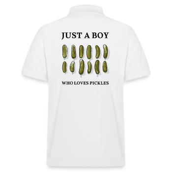 JUSTE UN GARÇON QUI ADORE LES CORNICHONS - Essiggurken - Polo PREPSTER bio Stanley/Stella Unisexe - blanc - Dos - Andy (188cm)