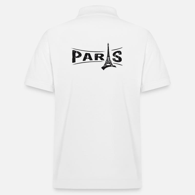 PARIS mit Eiffelturm - Stanley/Stella Unisex Bio-Poloshirt PREPSTER - Weiß