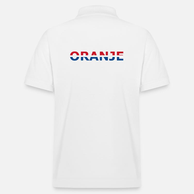 Orange en rouge, blanc, bleu - Polo PREPSTER bio Stanley/Stella Unisexe - blanc