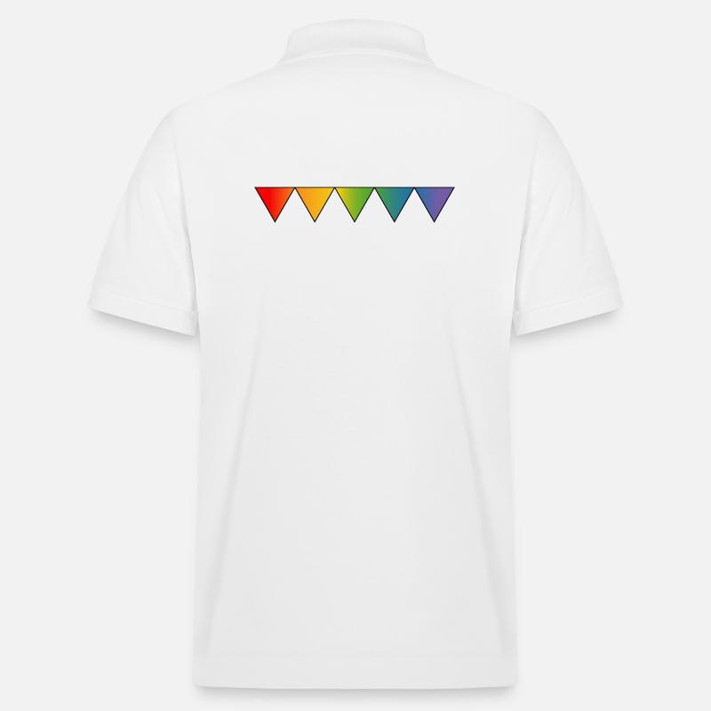Regenbogen queer triangles - Stanley/Stella Unisex Bio-Poloshirt PREPSTER - Weiß
