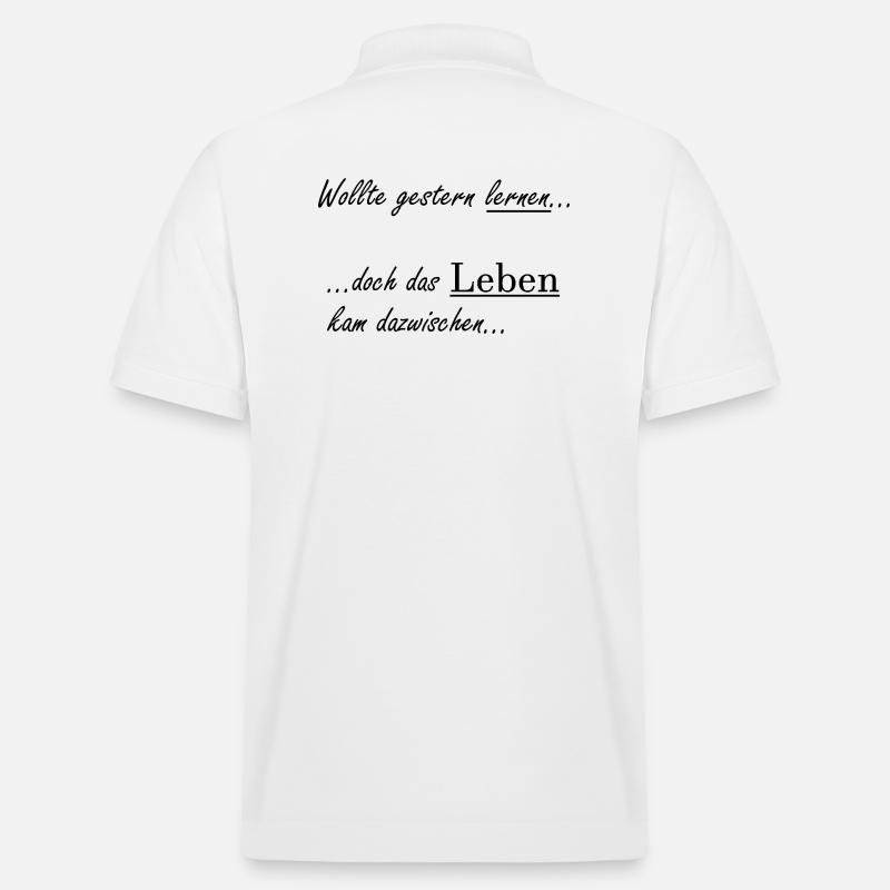 Unispruch "Wollte gestern lernen" Studenten - Stanley/Stella Unisex Bio-Poloshirt PREPSTER - Weiß