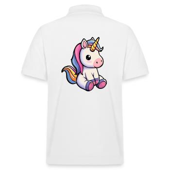 Créature mythique cœur de licorne - Polo PREPSTER bio Stanley/Stella Unisexe - blanc - Dos - Andy (188cm)