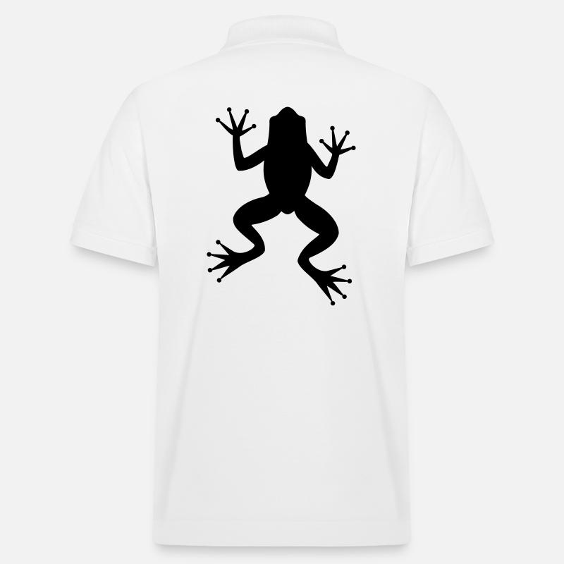 Frog toad tree frog silhouette - Stanley/Stella Unisex Organic Polo Shirt PREPSTER - white