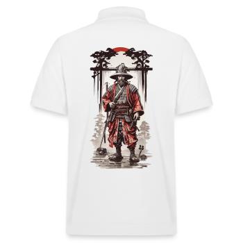 Japanische Samurai Essenz im Ukiyo-E Kunst Stil - Stanley/Stella Unisex Bio-Poloshirt PREPSTER - Weiß - Hinten - Andy (188cm)