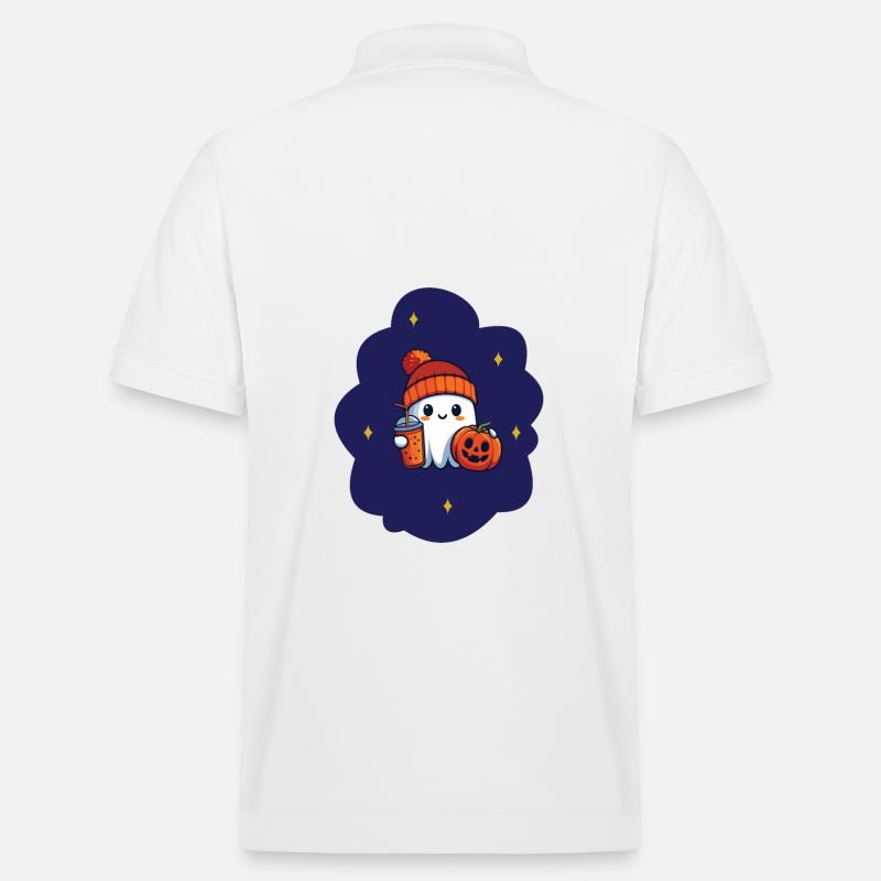 AUTUMN - Pumpkin Ghost - Stanley/Stella Unisex Bio-Poloshirt PREPSTER - Weiß