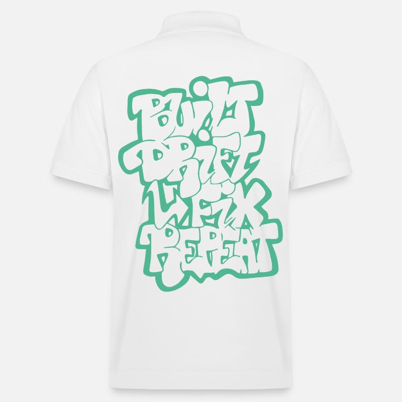 Built Drift Fix Repeat 04 - Stanley/Stella Unisex Bio-Poloshirt PREPSTER - Weiß