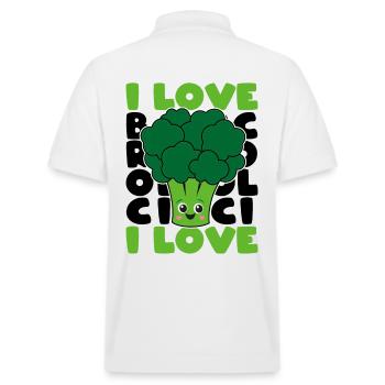 J’aime le brocoli Brocoli Potager Cadeau - Polo PREPSTER bio Stanley/Stella Unisexe - blanc - Dos - Andy (188cm)