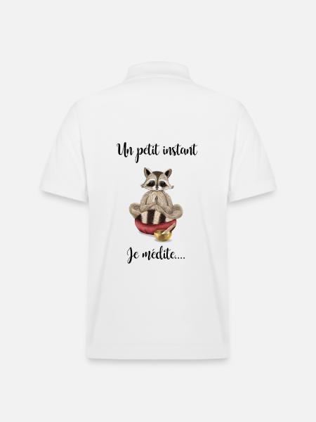 ohm raton laveur yogini passionné yoga coussin zen - Polo PREPSTER bio Stanley/Stella Unisexe - blanc