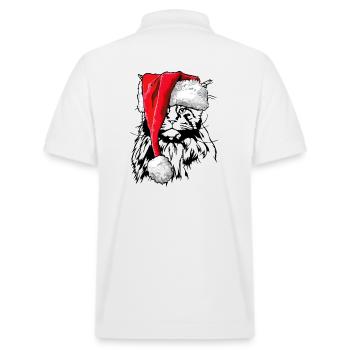 Santa Maine Coon Weihnachten Katze Wilsigns - Stanley/Stella Unisex Bio-Poloshirt PREPSTER - Weiß - Hinten - Andy (188cm)