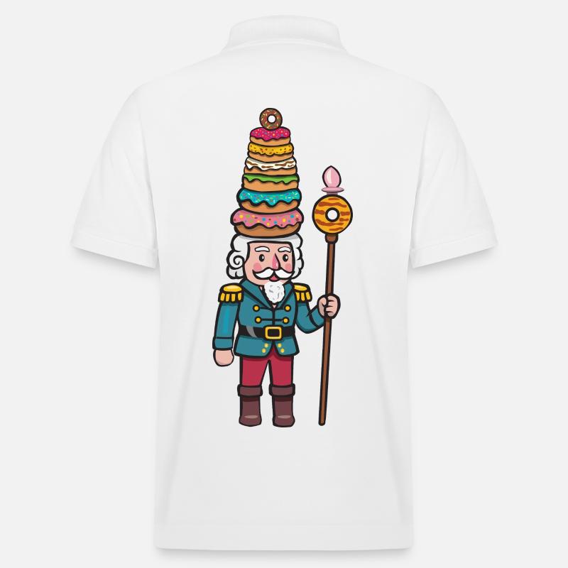 donut cracker nutcracker - Stanley/Stella Unisex Organic Polo Shirt PREPSTER - white