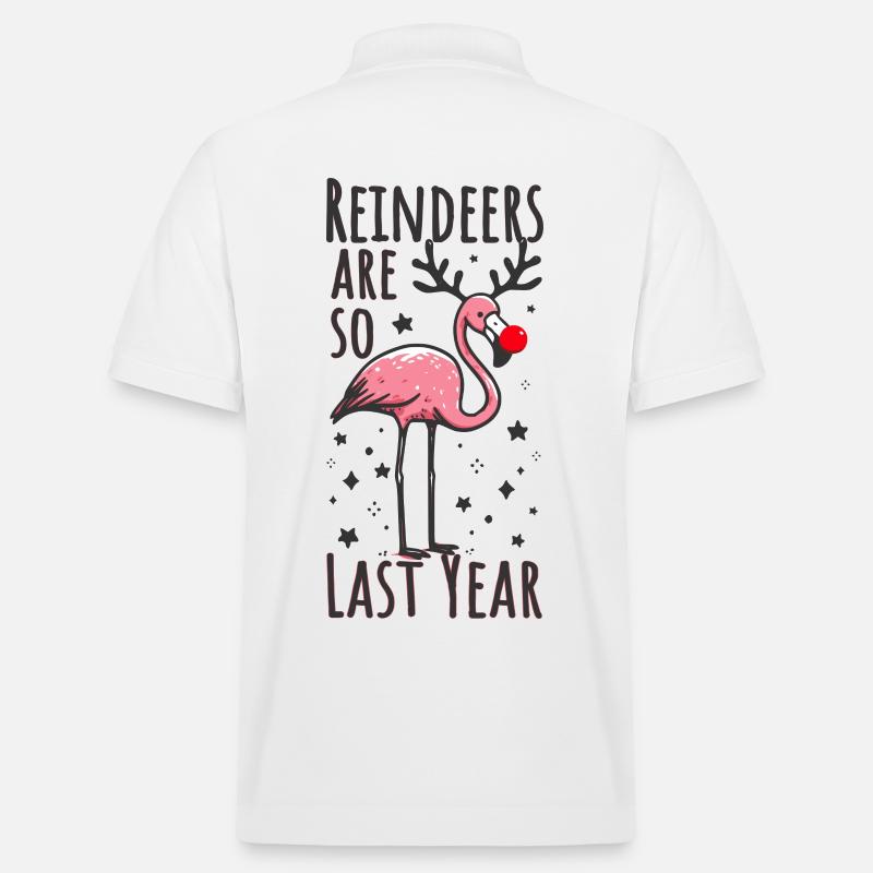 Flamingo Weihnachten Lustiger Spruch - Stanley/Stella Unisex Bio-Poloshirt PREPSTER - Weiß