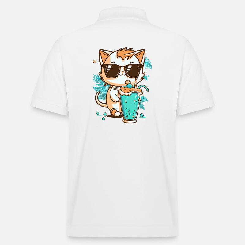 Chat en vacances d’été - Polo PREPSTER bio Stanley/Stella Unisexe - blanc