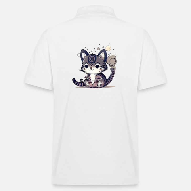 Design de chat super mignon. - Polo PREPSTER bio Stanley/Stella Unisexe - blanc