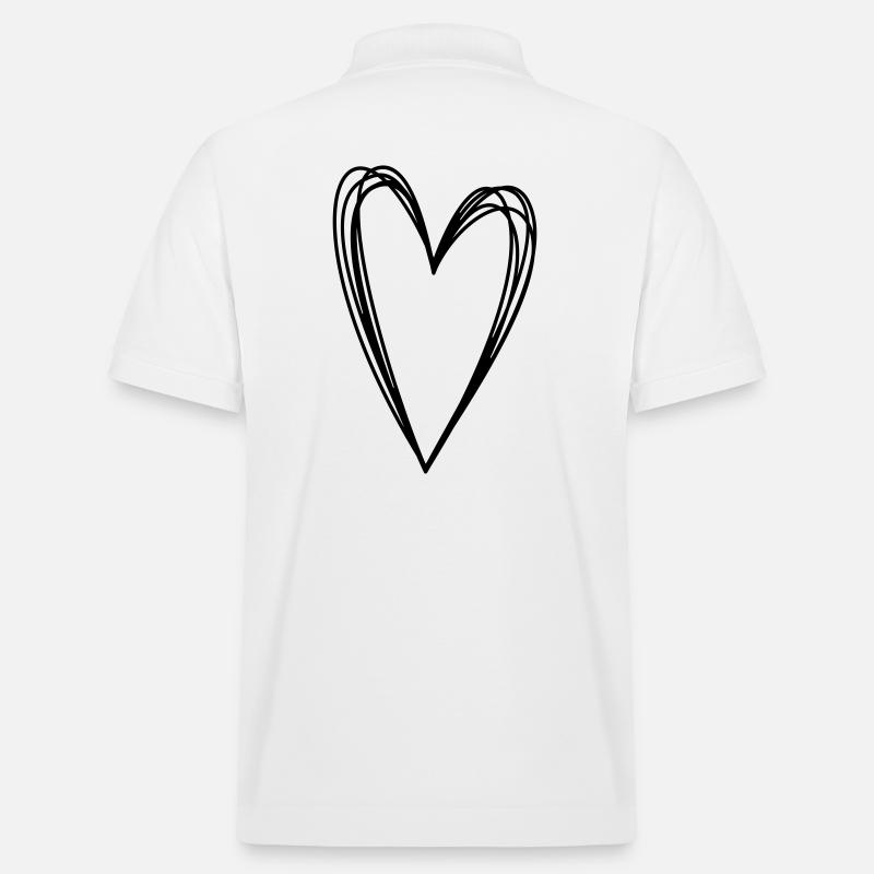 Herz Scribble Doodle gekritzel Symbol Liebe - Stanley/Stella Unisex Bio-Poloshirt PREPSTER - Weiß