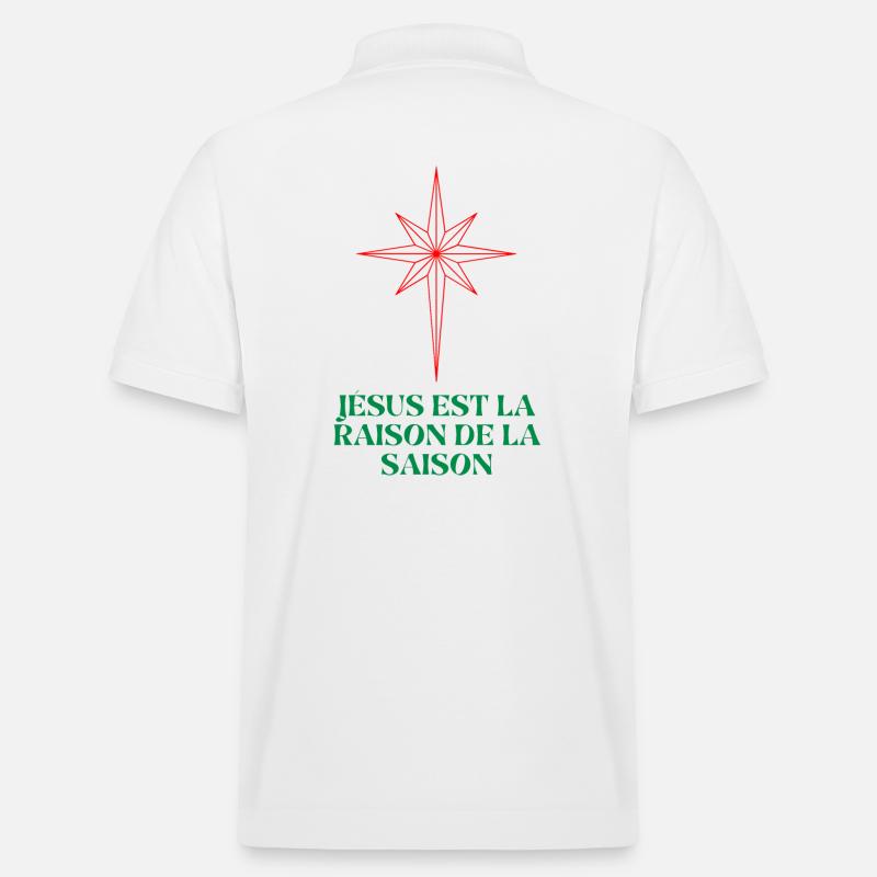 Étoile de Noël avec citation religieuse - Polo PREPSTER bio Stanley/Stella Unisexe - blanc