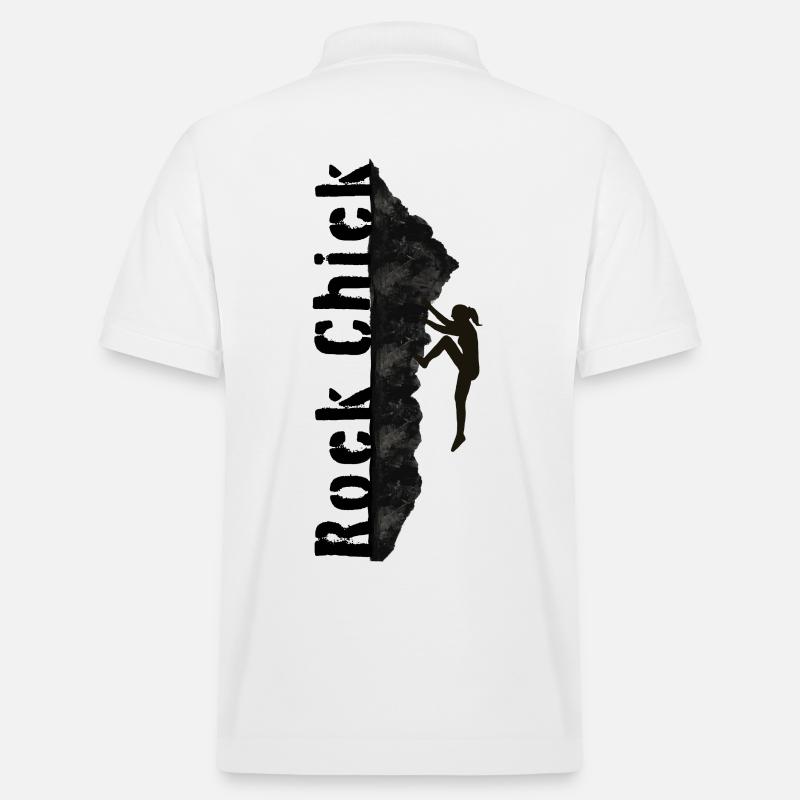 Rock Chick - Wandern, Klettern, Berge Spruch - Stanley/Stella Unisex Bio-Poloshirt PREPSTER - Weiß