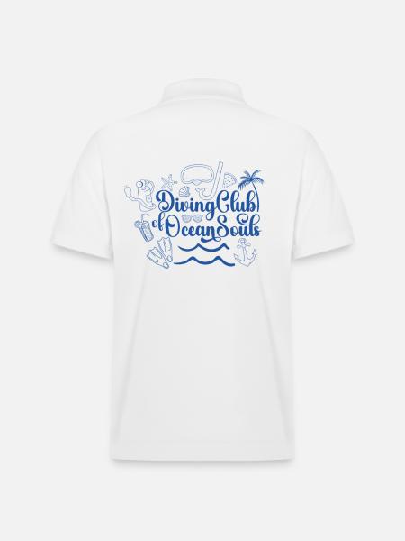 Blauer Grafik-Tauchclub - Stanley/Stella Unisex Bio-Poloshirt PREPSTER - Weiß