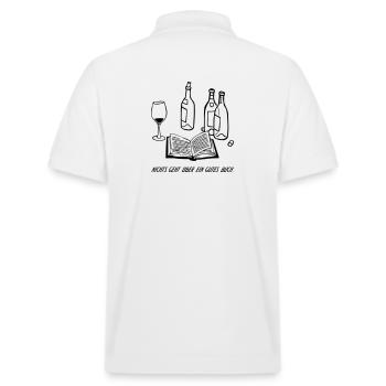 gutes buch - Stanley/Stella Unisex Bio-Poloshirt PREPSTER - Weiß - Hinten - Andy (188cm)