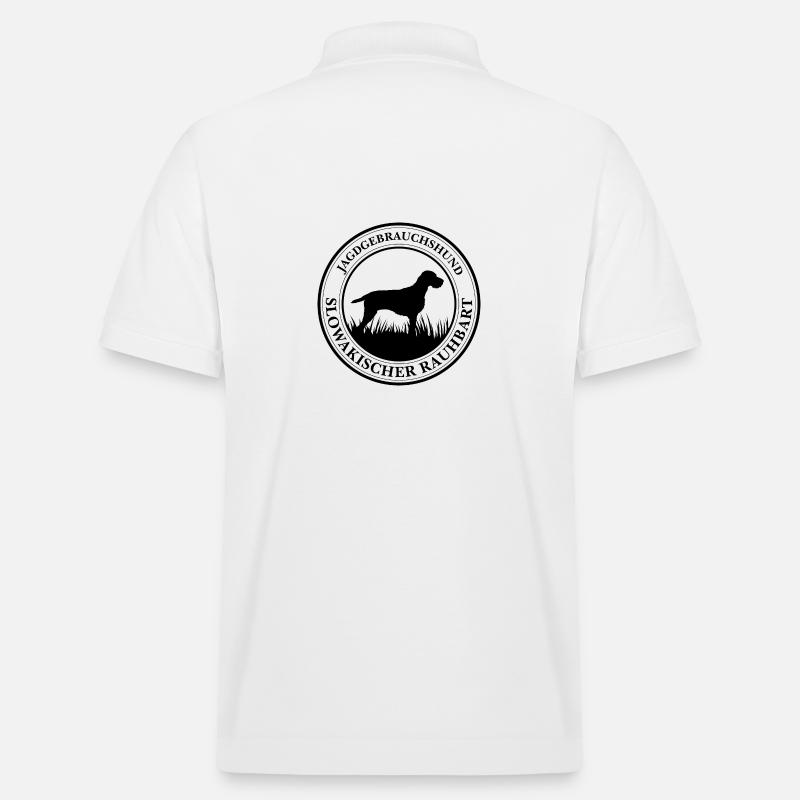 Slowakischer Rauhbart Jagdgebrauchshund Wilsigns - Stanley/Stella Unisex Bio-Poloshirt PREPSTER - Weiß