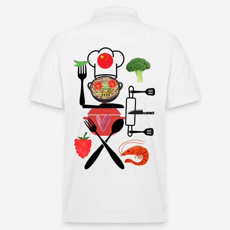 China Kitchen Collage - Stanley/Stella Unisex Bio-Poloshirt PREPSTER - Weiß