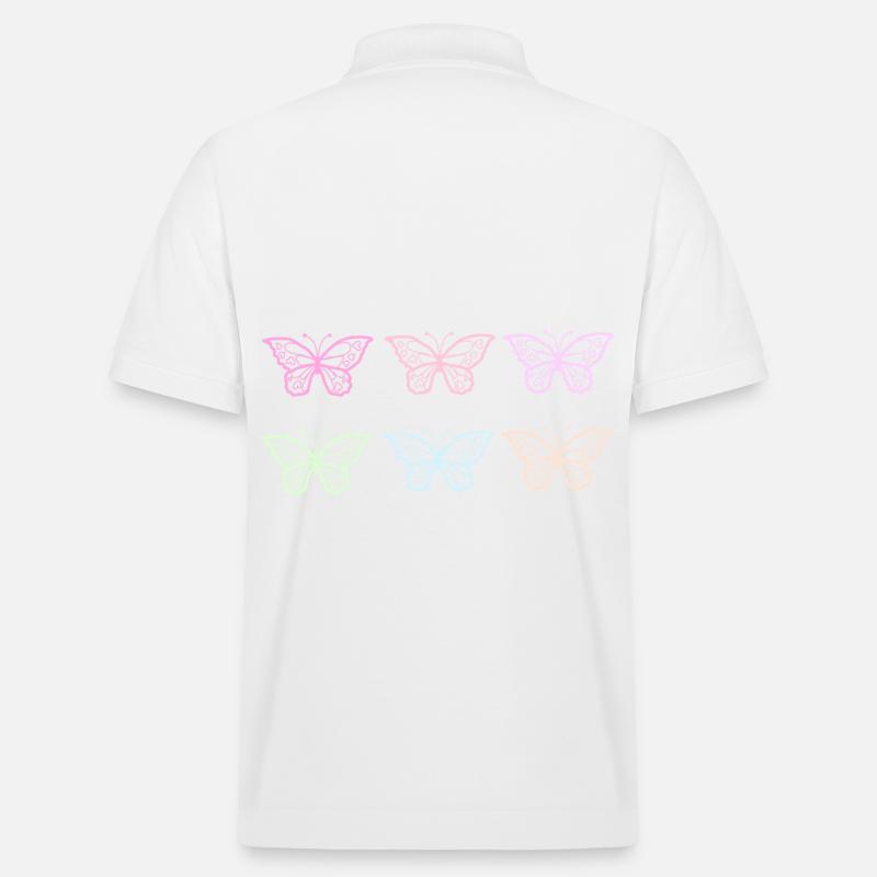 Motif Papillons mignons - Polo PREPSTER bio Stanley/Stella Unisexe - blanc