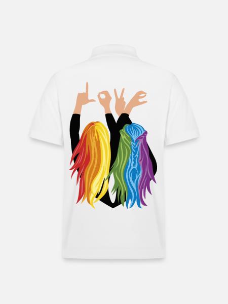Love and Pride - Stanley/Stella Unisex Organic Polo Shirt PREPSTER - white