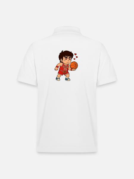 Giocatore_di_basket_con_cuore - Stanley/Stella Unisex Organic Polo Shirt PREPSTER - white