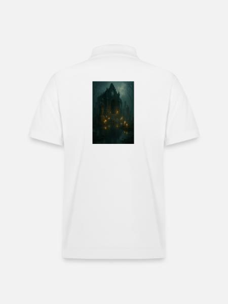 Gothic ruin by moonlight - Stanley/Stella Unisex Organic Polo Shirt PREPSTER - white