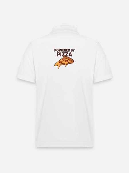 Powered by Pizza Motivational Design - Stanley/Stella Unisex Organic Polo Shirt PREPSTER - white