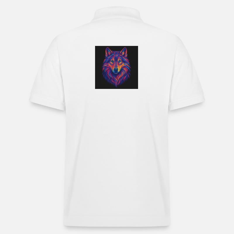 Neon Wolf Kopf Kunst - Stanley/Stella Unisex Bio-Poloshirt PREPSTER - Weiß