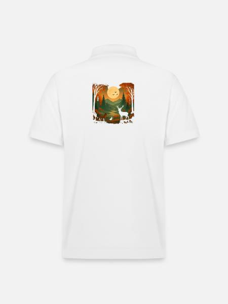 Mondlicht über dem Herbstwald - Stanley/Stella Unisex Bio-Poloshirt PREPSTER - Weiß