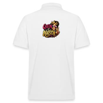 Queen of Matsch  - Stanley/Stella Unisex Bio-Poloshirt PREPSTER - Weiß - Hinten - Andy (188cm)