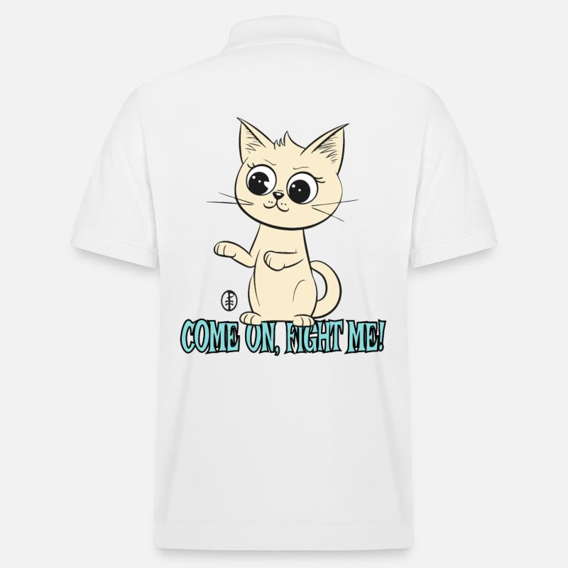 Viens, combats-moi, doux chat - Polo PREPSTER bio Stanley/Stella Unisexe - blanc