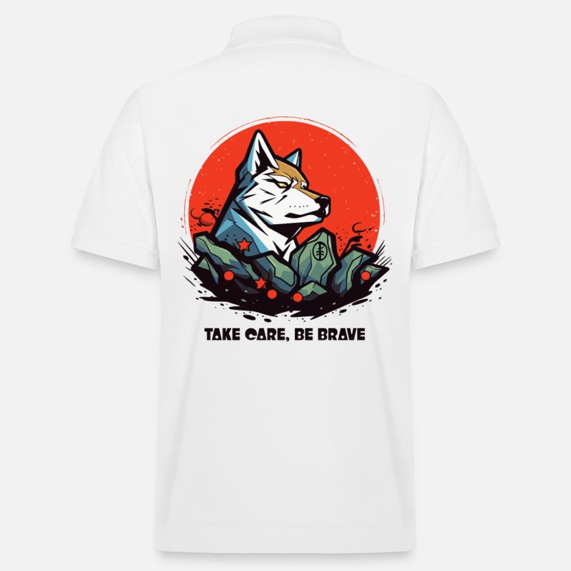 Sei mutig wie ein Wolf - Stanley/Stella Unisex Bio-Poloshirt PREPSTER - Weiß
