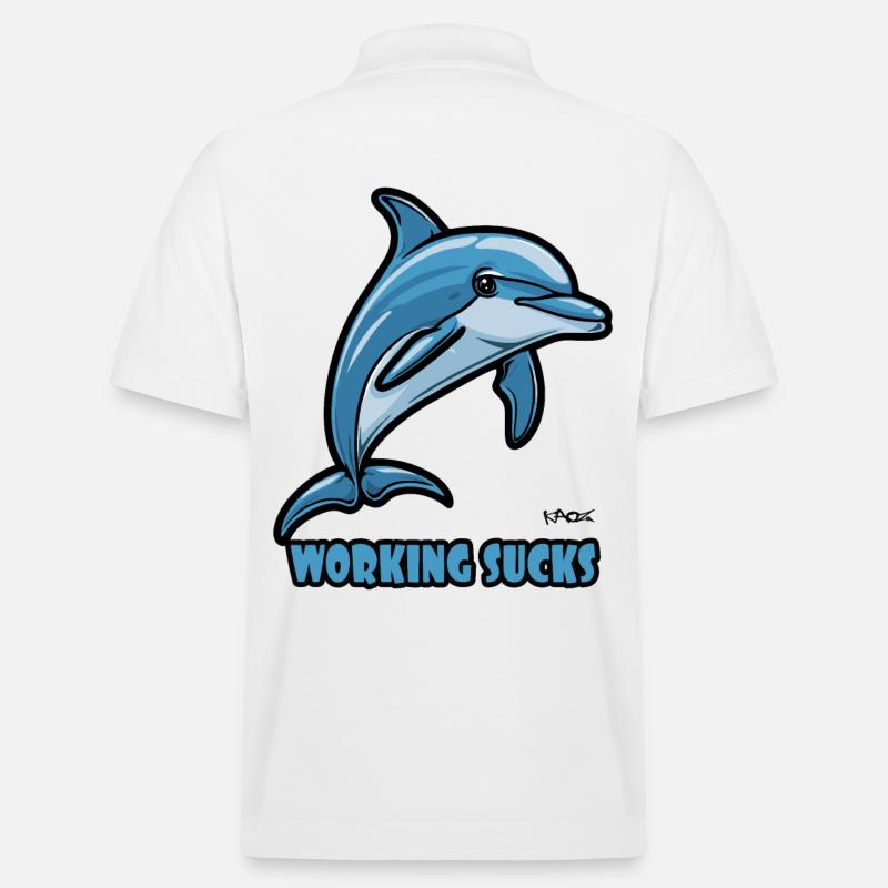 Le travail agace les dauphins - Polo PREPSTER bio Stanley/Stella Unisexe - blanc