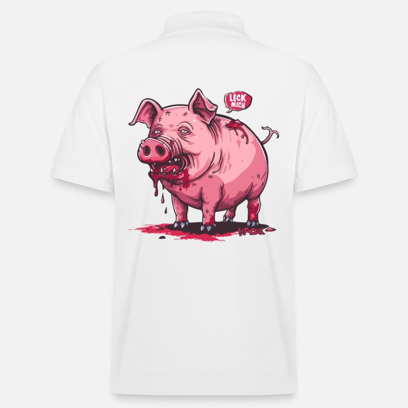 Lèche-moi, cochon zombie détruit - Polo PREPSTER bio Stanley/Stella Unisexe - blanc