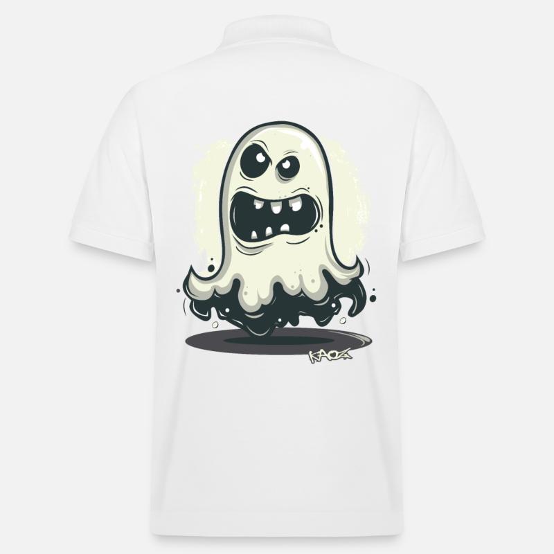 Dark, grim, crazy, funny ghost - Stanley/Stella Unisex Organic Polo Shirt PREPSTER - white