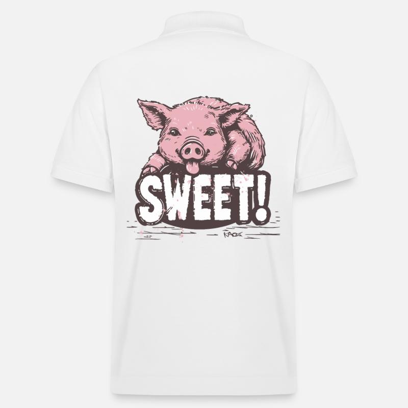 Un cochon mignon mignon cochon - Polo PREPSTER bio Stanley/Stella Unisexe - blanc