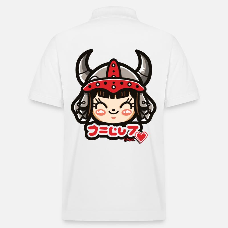 Niedliches Anime-Wikinger-Mädchen - Stanley/Stella Unisex Bio-Poloshirt PREPSTER - Weiß