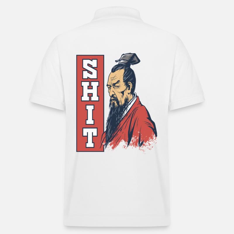 Confucius dit : Merde... - Polo PREPSTER bio Stanley/Stella Unisexe - blanc