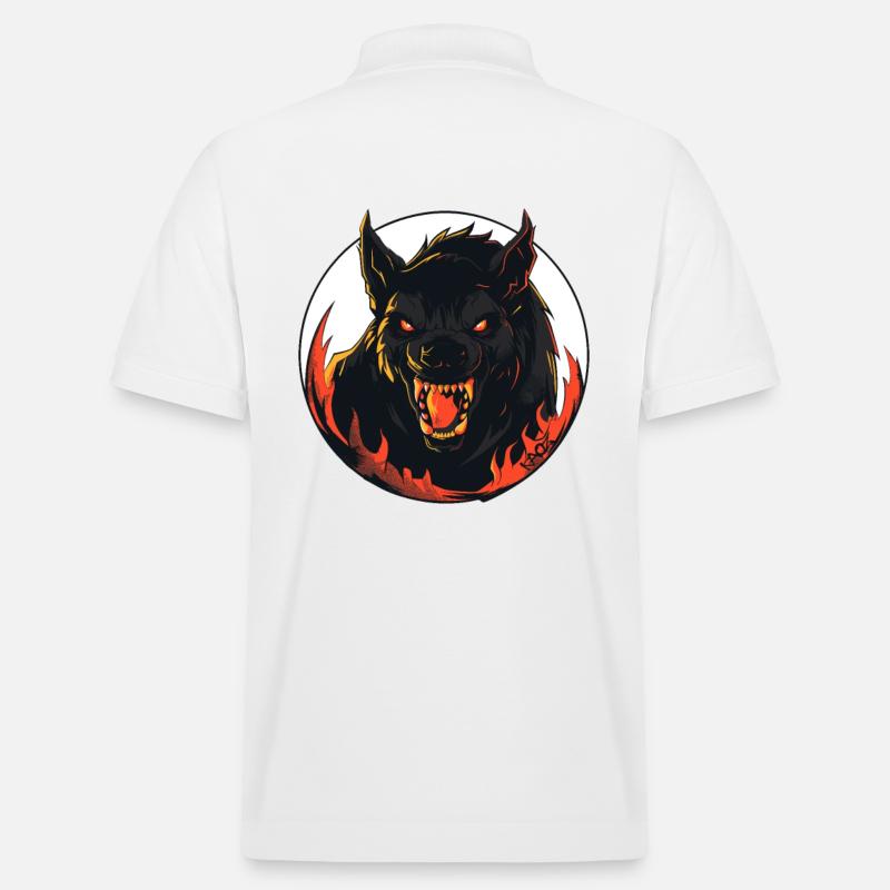 Terrifiant loup-garou maléfique de l’enfer - Polo PREPSTER bio Stanley/Stella Unisexe - blanc