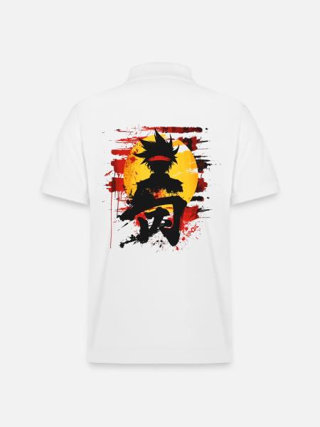 Martial Arts Japanese Abstract Anime - Stanley/Stella Unisex Organic Polo Shirt PREPSTER - white