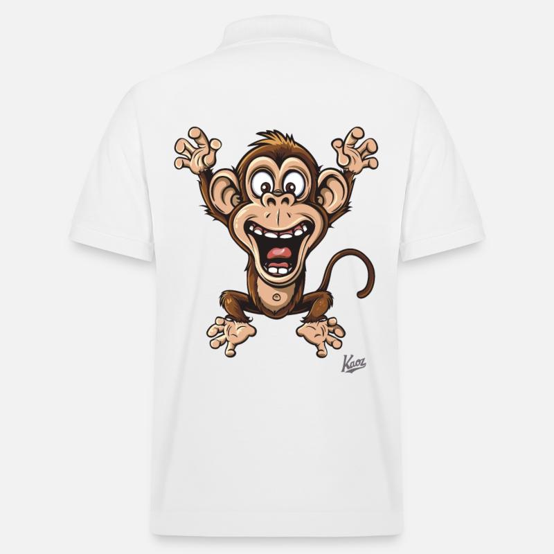 lustiger kleiner glücklicher Affe - Stanley/Stella Unisex Bio-Poloshirt PREPSTER - Weiß