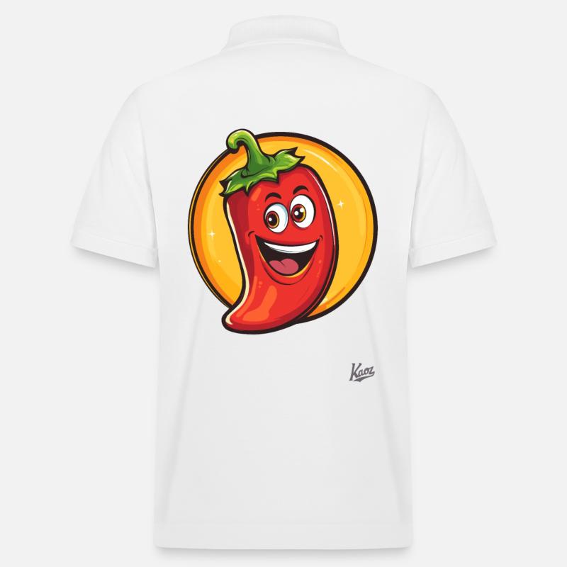 Bonjour! Pepperoni épicé drôle - Polo PREPSTER bio Stanley/Stella Unisexe - blanc