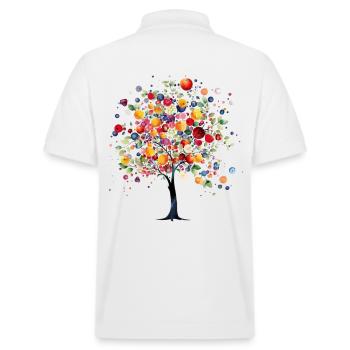 Arbre fruitier coloré dans une lumière magique - Polo PREPSTER bio Stanley/Stella Unisexe - blanc - Dos - Andy (188cm)