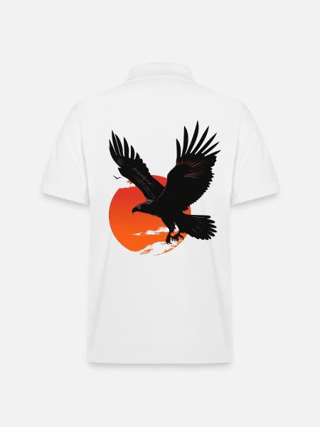 Powerful eagle in sunset - Stanley/Stella Unisex Organic Polo Shirt PREPSTER - white