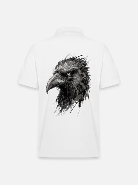 korp, teckning, abstrakt illustration - Ekologisk pikétröja PREPSTER unisex från Stanley/Stella - vit
